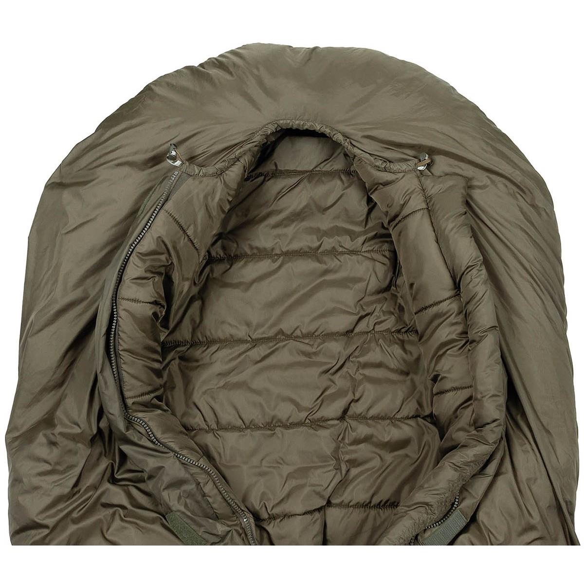MFH Mumienschlafsack, 2-lagige Füllung, 3-Jahreszeiten-Kompressionssack, Oliv