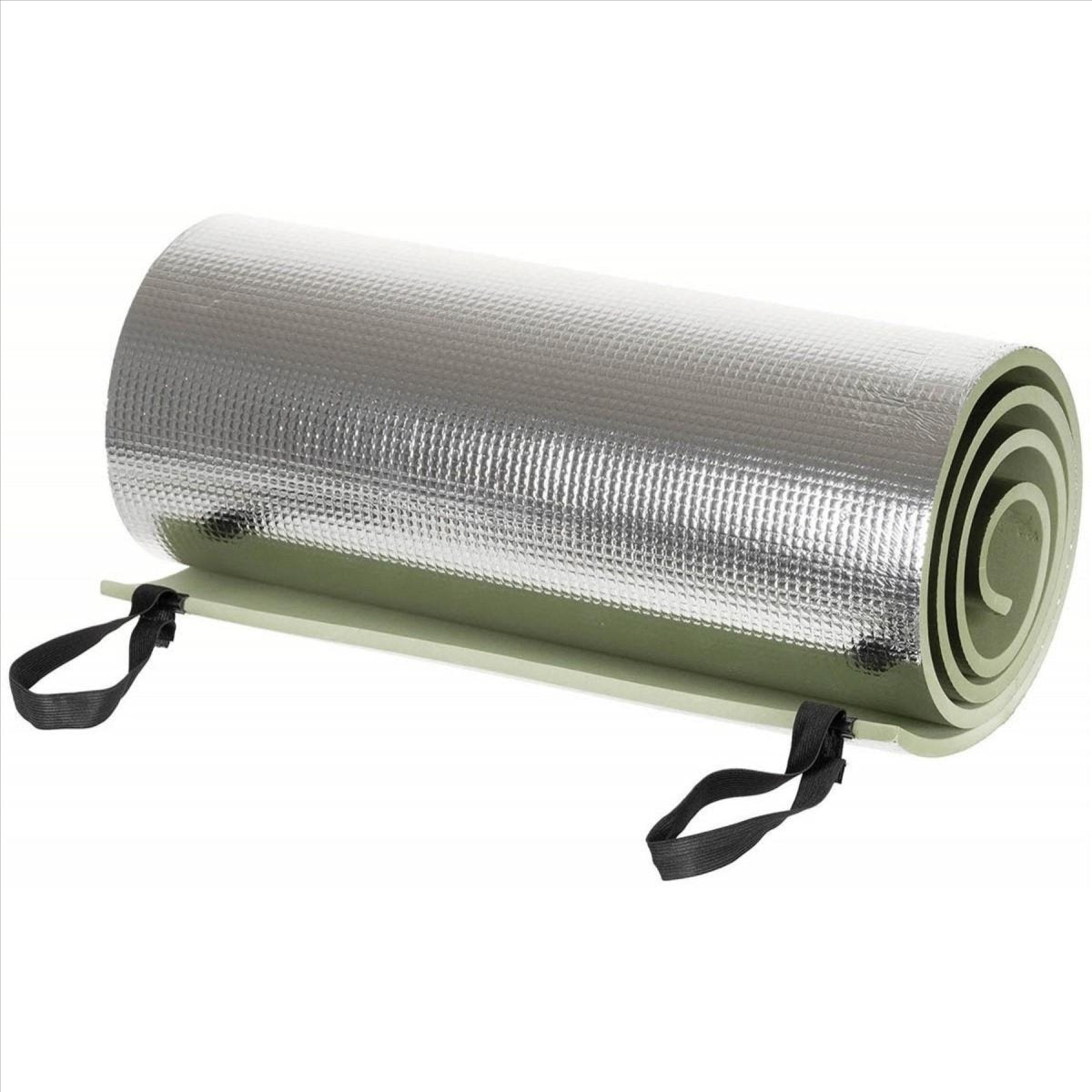 MFH-Isomatte, EVA-Schaum, aluminiumbeschichtete Gummibänder, Verpackung grün