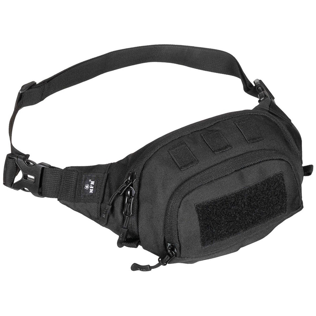 MFH Taktische Hüfttasche, 1,8 l, verstellbarer Gürtel, 120 cm, mehrere Taschen, Schwarz