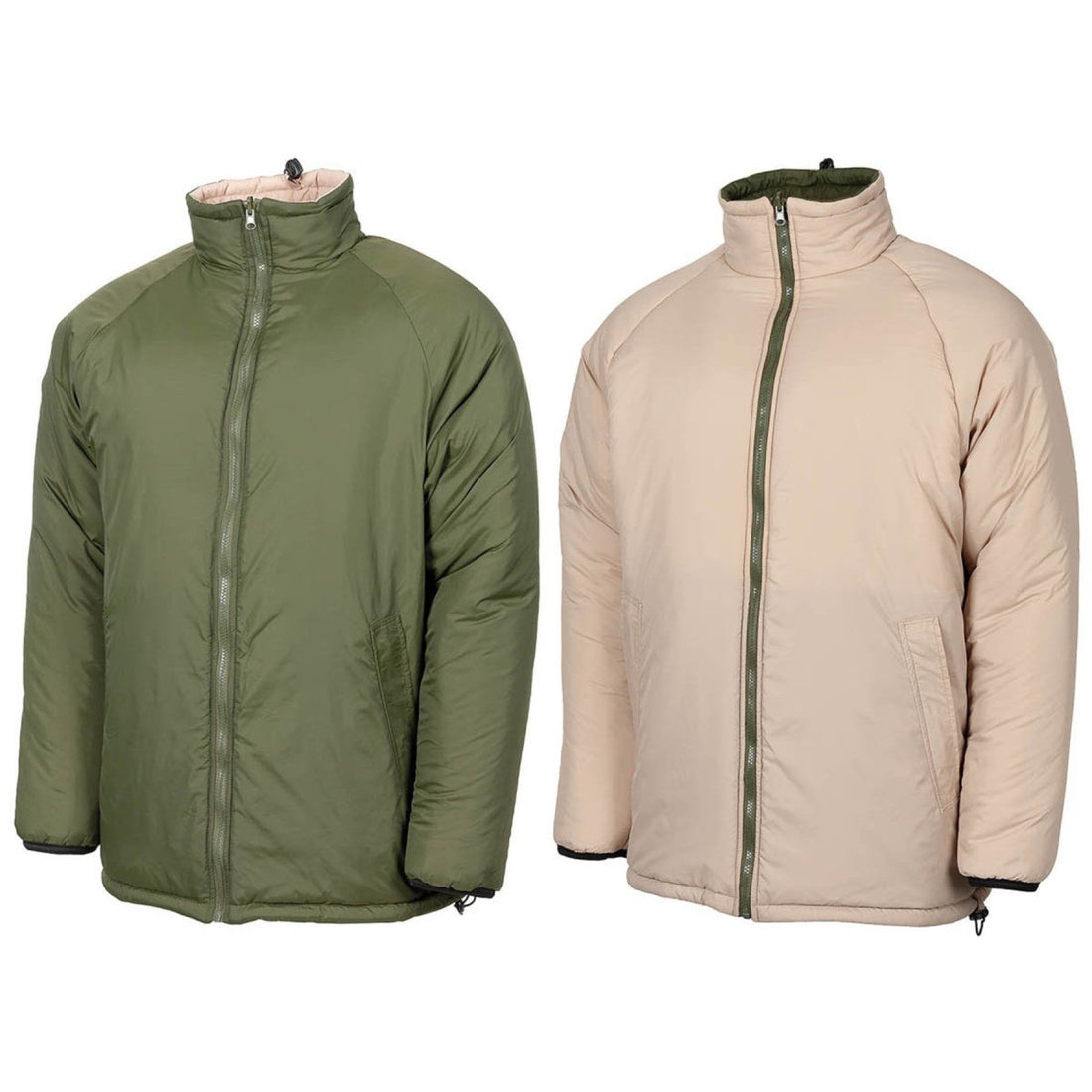 MFH Thermojacke, isoliert, wendbar, elastische Ärmelenden, Oliv-Khaki