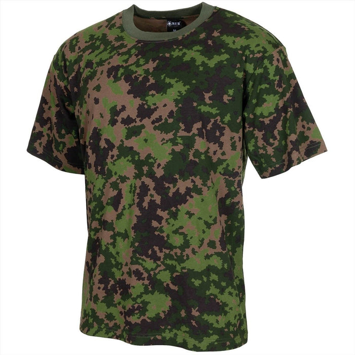 MFH US-Militär-T-Shirt mit Rundhalsausschnitt und kurzen Ärmeln, finnisches M05-Camouflage – GoMilitar