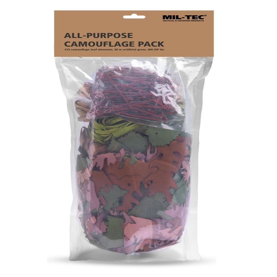 MIL-TEC Allzweck-Tarnrucksack, leicht, Ghillie 315, Blattelemente