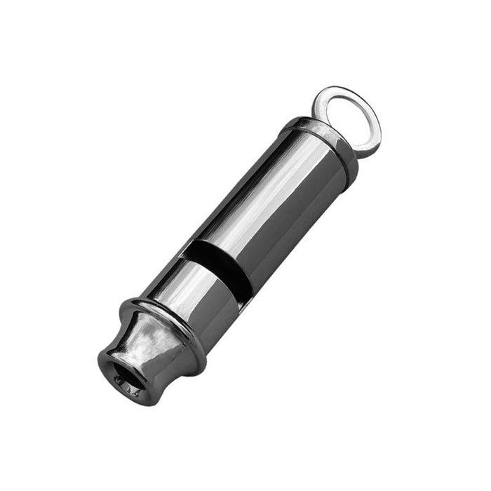 Nickel plated brass MIL-TEC Bobby Signal whistle with classic design, lightweight and durable for outdoor use