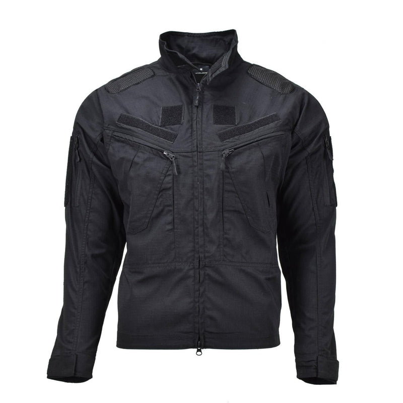Schwarze Chimera-Jacke im Army-Stil der Marke Mil-Tec aus Ripstop mit schmaler Passform, Militärhemden