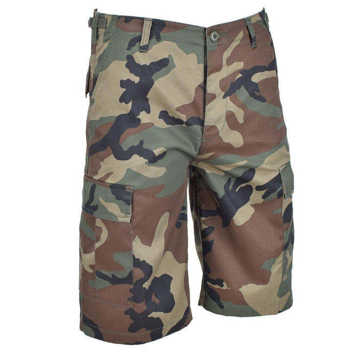 Mil-Tec Bermuda-Cargoshorts im Waldtarn-Militärstil mit mehreren Taschen und strapazierfähigem Stoff für den Einsatz im Freien