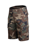 Bermudashorts im Militärstil der Marke Mil-Tec im Woodland-Camouflage-Look, Cargo-Shorts BDU Army