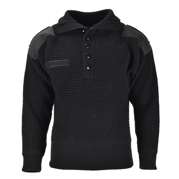 Mil - Tec Markenpullover im Stil der österreichischen Armee, Alpenpullover, gestrickt, Herren, schwarze Wolle – GoMilitar