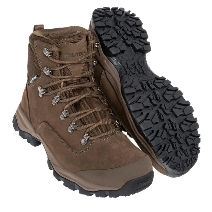 MIL-TEC BW Taktische Kampfstiefel, wasserdicht, atmungsaktiv, Advanta Outdoor, Braun, mit robuster Sohle für Wander- und Outdoor-Ausrüstung