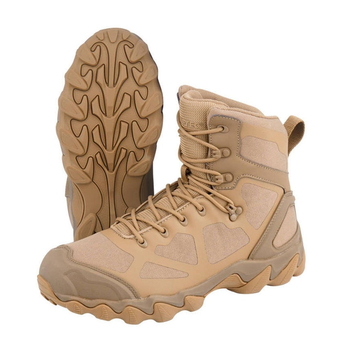 Leichte MIL-TEC Chimera High Stiefel in Coyote-Farbe mit rutschfester Sohle und verstärkter Spitze für den Outdoor-Einsatz