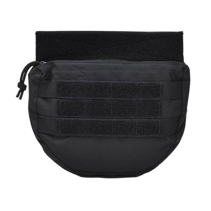 Schwarze MIL-TEC kleine taktische Drop-Down-Utility-Tasche mit Molle-Frontplatte für vielseitige Ausrüstungsbefestigung