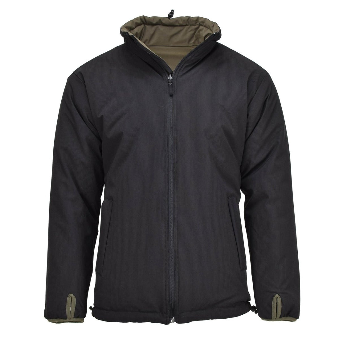 MIL-TEC Deutsche Militärjacke für kaltes Wetter, wendbar, winddicht, Grün/Schwarz, NEU