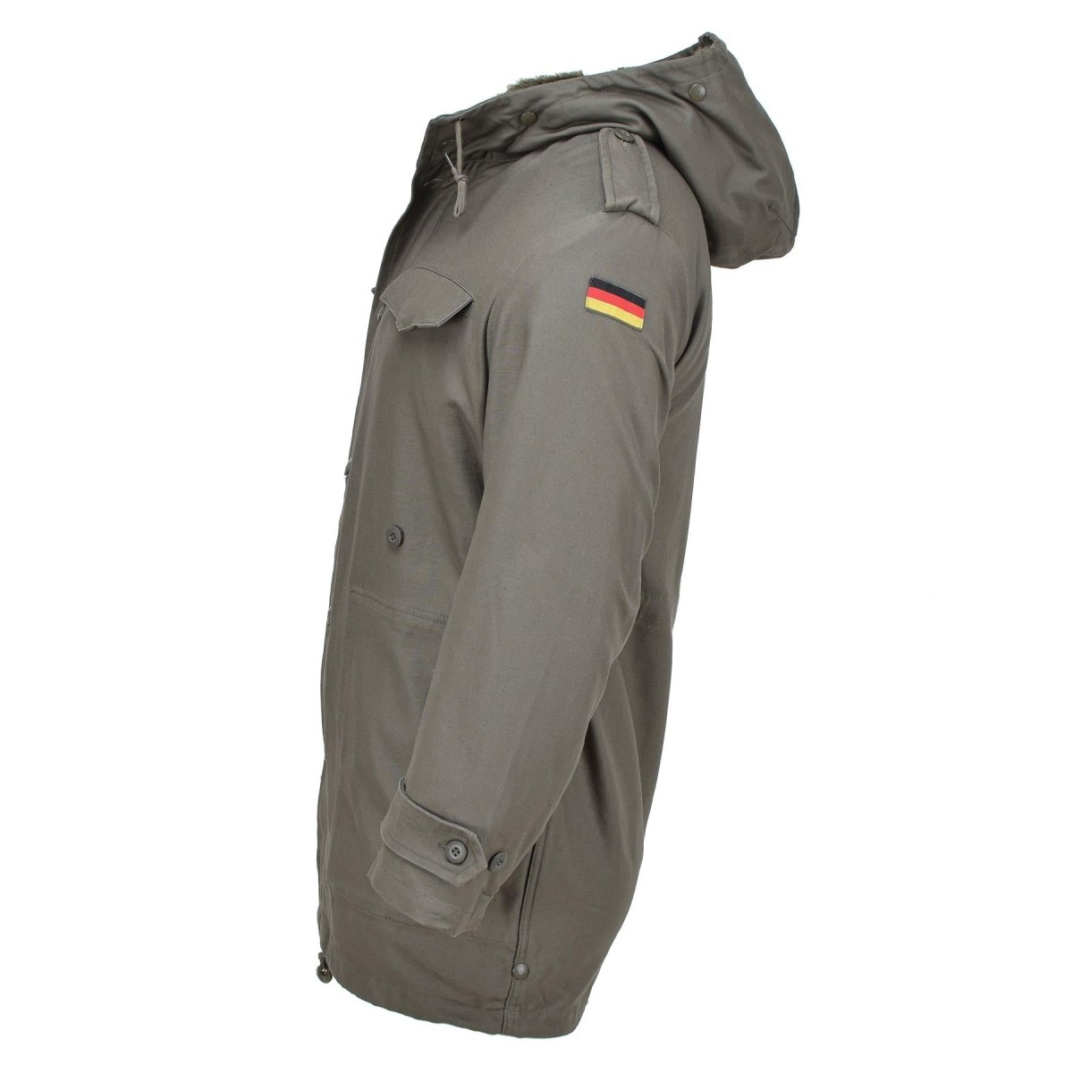 MIL-TEC Parka im deutschen Militärstil mit Kunstfellfutter und Kapuze, Sturmklappe, oliv NEU