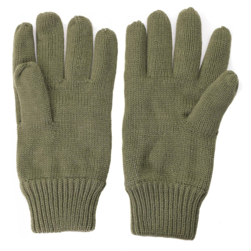 Olive OD knit winter gloves with THINSULATE™ lining for warmth, comfort, and tactical outdoor use.