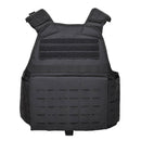 Black MIL-TEC Laser Cut tactical combat plate carrier vest with MOLLE compatibility and adjustable shoulder straps.