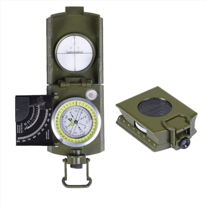 MIL-TEC Militärischer Prismenkompass, Aluminium, präzises Navigationsgerät, Olive – GoMilitar