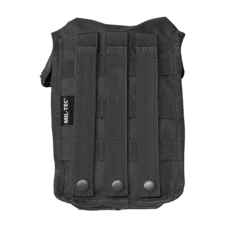 Black MIL-TEC multipurpose universal pouch with MOLLE straps and durable buckle closures for tactical use