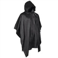 MIL-TEC Poncho mit Kapuze, vielseitig, wasserabweisend, Netztasche im Lieferumfang enthalten, Schwarz
