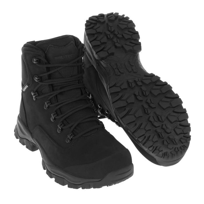 MIL-TEC Taktische Stiefel, atmungsaktiv, Advanta-Material, wasserdicht, für den Außenbereich, Schwarz, mit robuster Sohle für vielseitigen Einsatz von Outdoor-Ausrüstung