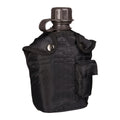 MIL-TEC Kunststoff-Feldflasche im US-Stil, 1-Liter-Abdeckung im Lieferumfang enthalten, taktisches Outdoor-Schwarz