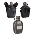 MIL-TEC Kunststoff-Feldflasche im US-Stil, 1-Liter-Abdeckung im Lieferumfang enthalten, taktisches Outdoor-Schwarz