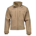 MIL-TEC winddichte Wanderjacke Softshell sturmfeste Reißverschlüsse Fleecefutter Coyote