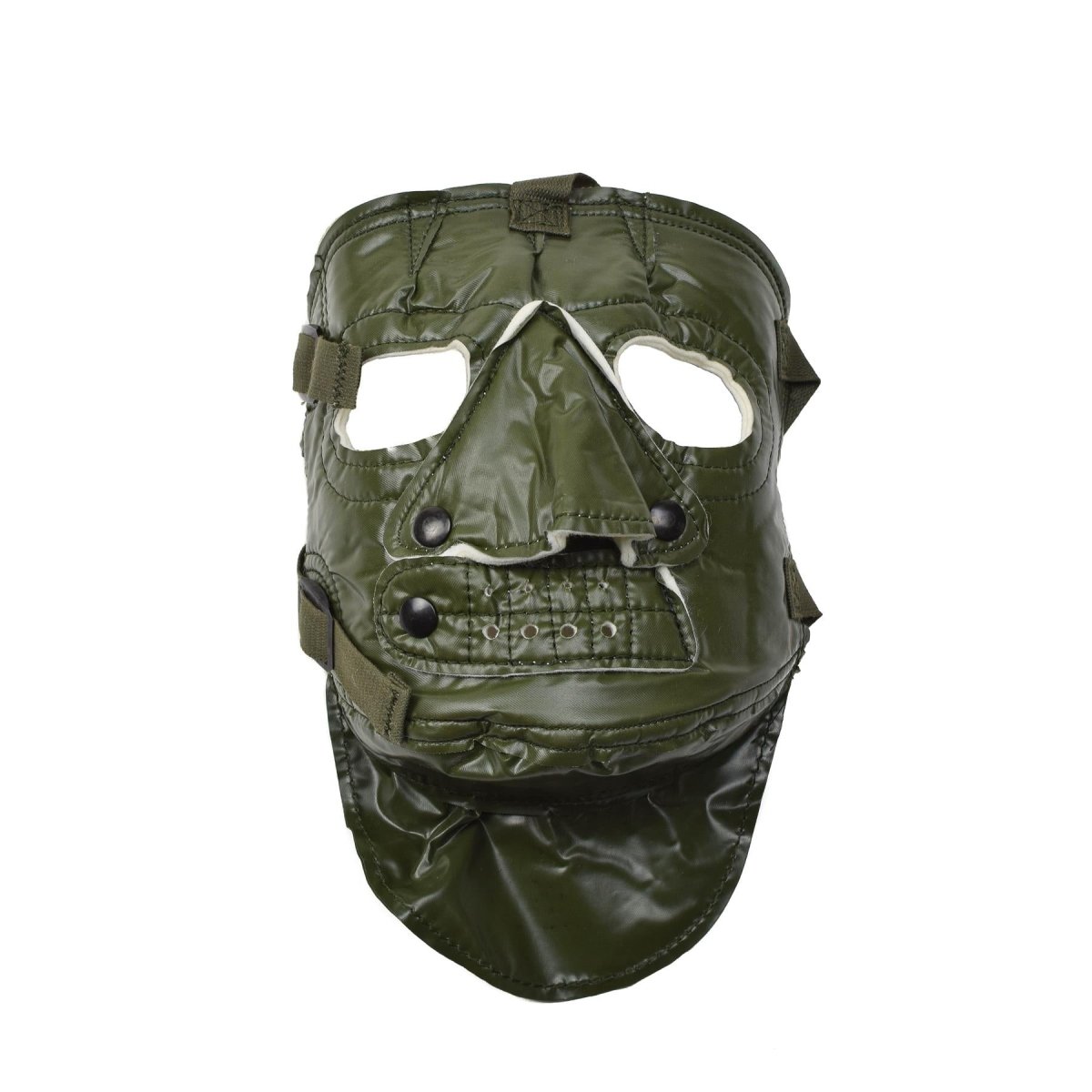 Neue Gesichtsmaske der US-Armee für kaltes Wetter. Gruselige, gruselige Militärmaske. Grüne US-Maske