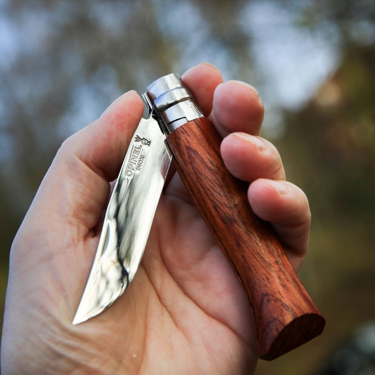Opinel N°08 Klapptaschenmesser, 8,5 cm, Klinge aus 12C27-Edelstahl, braun