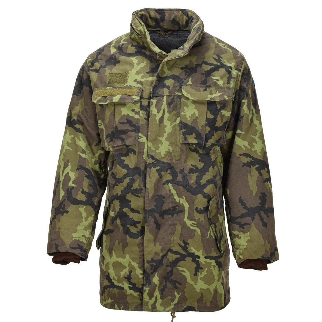 Origial Jacke im tschechischen Militärparka-Stil mit Futter aus Kunstpelz M95 Camouflage