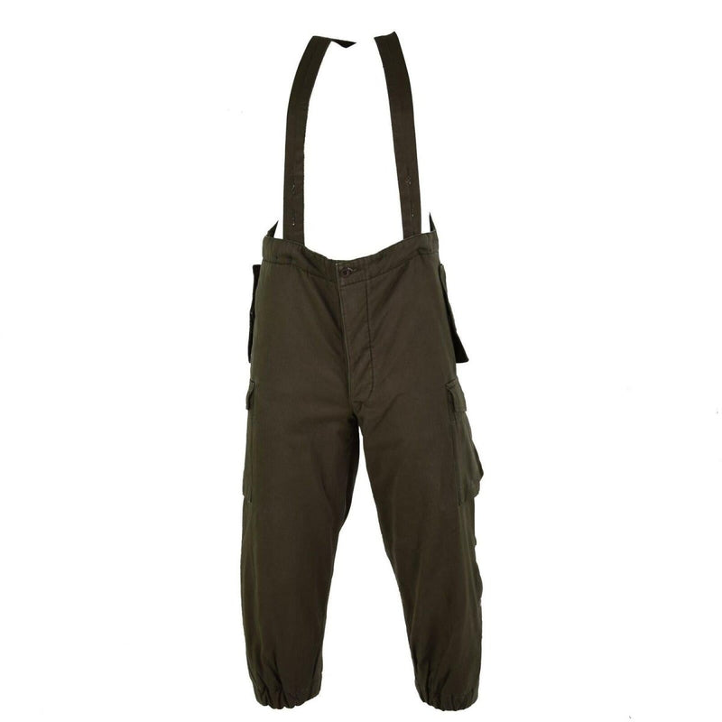 Original Austrian army combat pants bib military olive OD overall w braces NEW - GoMilitar