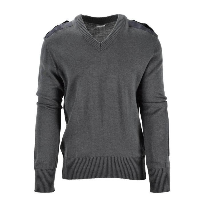 Original österreichischer Bundesheer-Pullover. Pullover aus kommandograuer Wolle mit V-Ausschnitt. NEU – GoMilitar