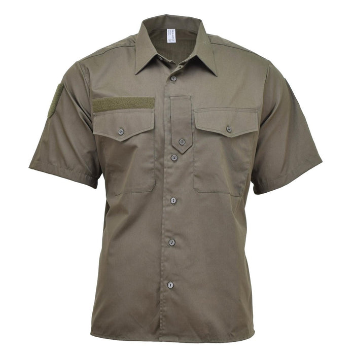 Original österreichisches Bundesheer M65 leichtes olivgrünes Kurzarm-Feldkampfhemd mit Taschen