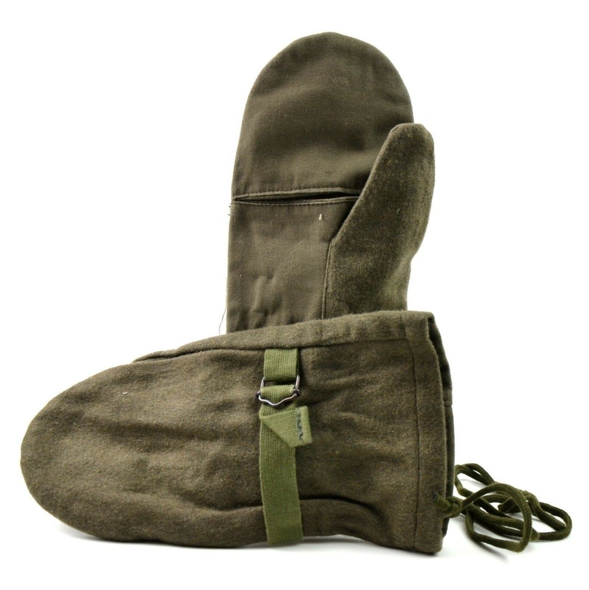Original Österreichische Bundesheer Wolle Trigger Finger Fäustlinge Winterhandschuhe Oliv