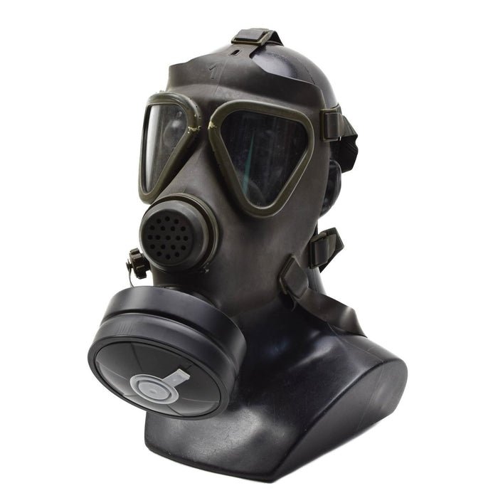 Originales österreichisches Militär-Drager-Gasmasken-Set, dekorativer Zweck, Olive, gebraucht – GoMilitar