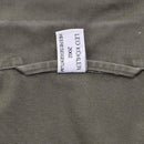 Close-up of olive green Austrian military jacket fabric with Leo Köhler 2002 label inside collar.