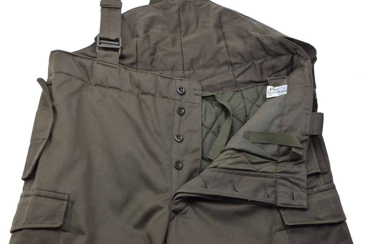 Original österreichische Militär-Winterhose, isoliert, wasserabweisend, Oliv