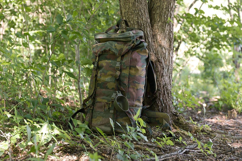 Original belgischer militärischer taktischer Feldrucksack, groß, 110 l, Wander- und Campingtasche