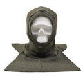 Original belgische Militär-Sturmhaube, warm, oliv, Kopfbedeckung aus Wollrippenstrick, NEU
