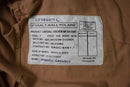 Label inside beige British Military Aircrew MK 16 B RAF coverall with size and manufacturing details visible