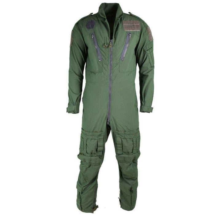 Originaler Aramid-Anzugoverall der British Army Aircrew MK15 RAF in Salbeigrün mit Reißverschlusstaschen und verstellbaren Funktionen