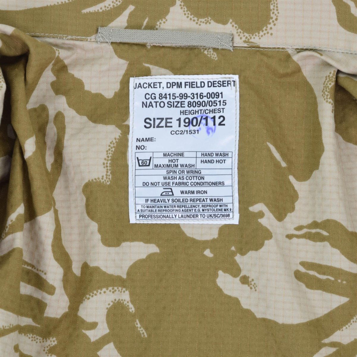 Original britische Armee Jacke Smock Wüste Camouflage Ripstop Parka Militär Ausgabe NEU