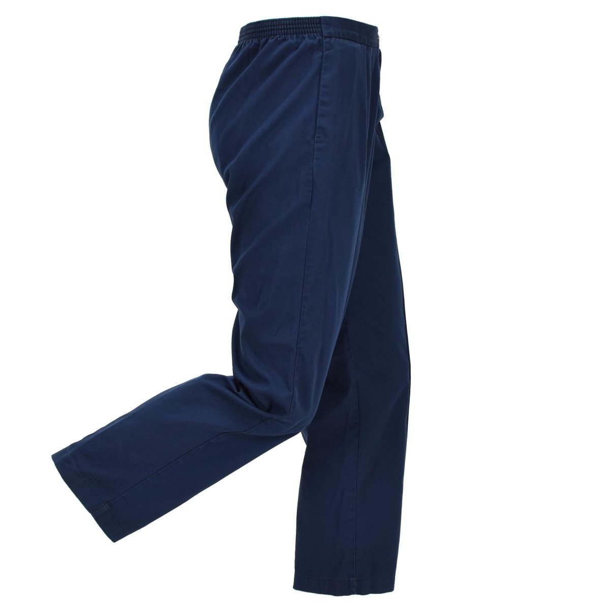 Originale Sanitäterhose der britischen Armee mit Falten vorne und elastischem Bund in Marineblau
