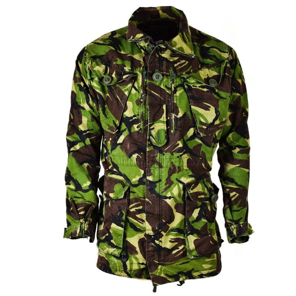 Original British Army DPM jungle combat smock jacket in durable rip-stop fabric with multiple pockets and adjustable fit