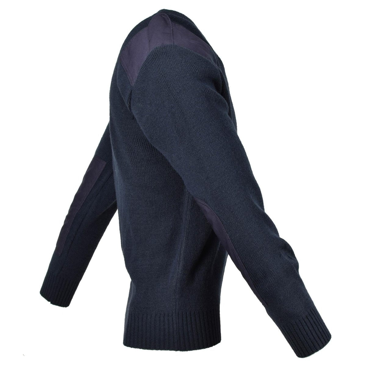 Original britischer Ex-Polizei-Dienstpullover Commando Jumper blauer V-Ausschnitt Pullover