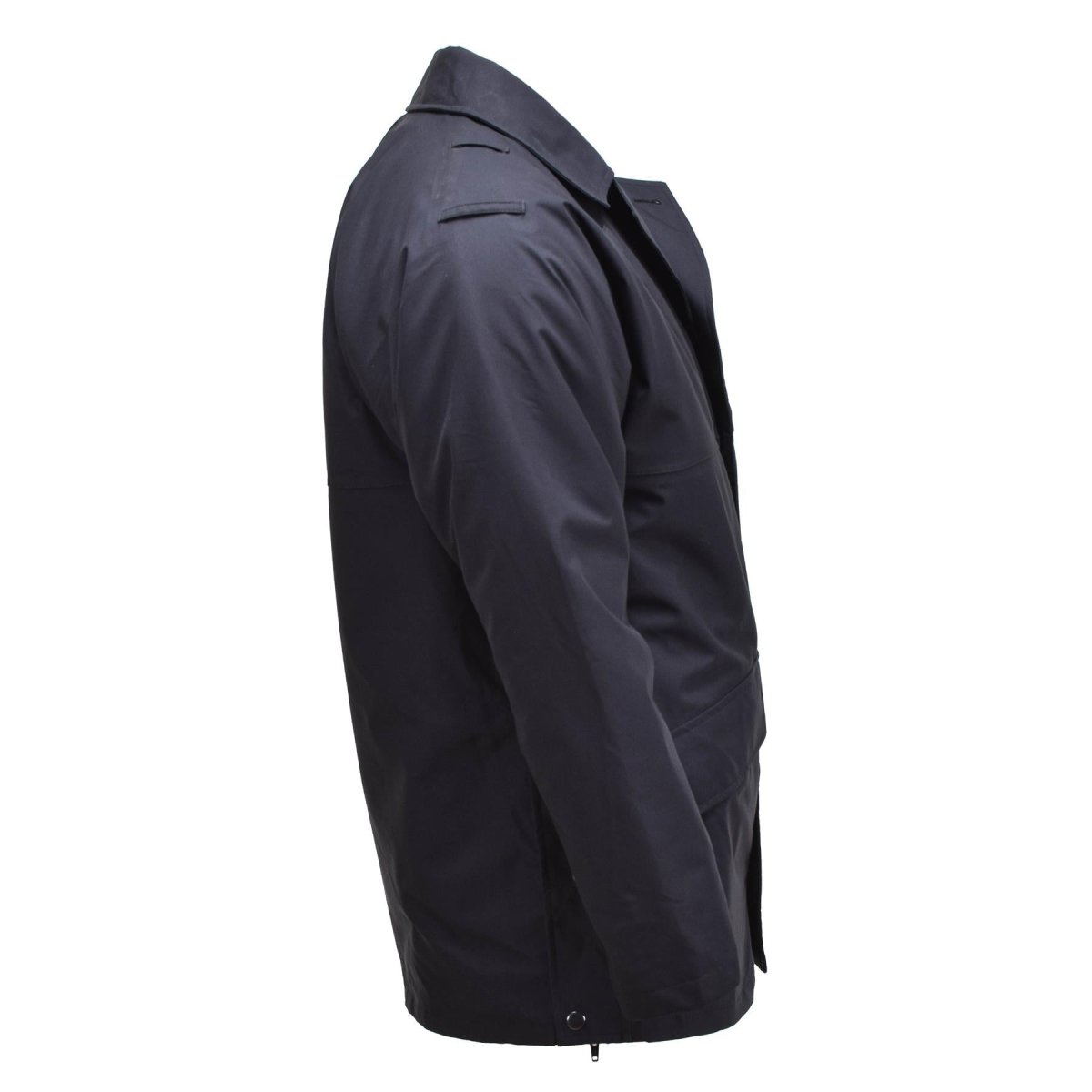 Original britische Militär-Regenjacke, Polizei, einfarbig, schwarz, gefüttert, wasserdichter Mantel