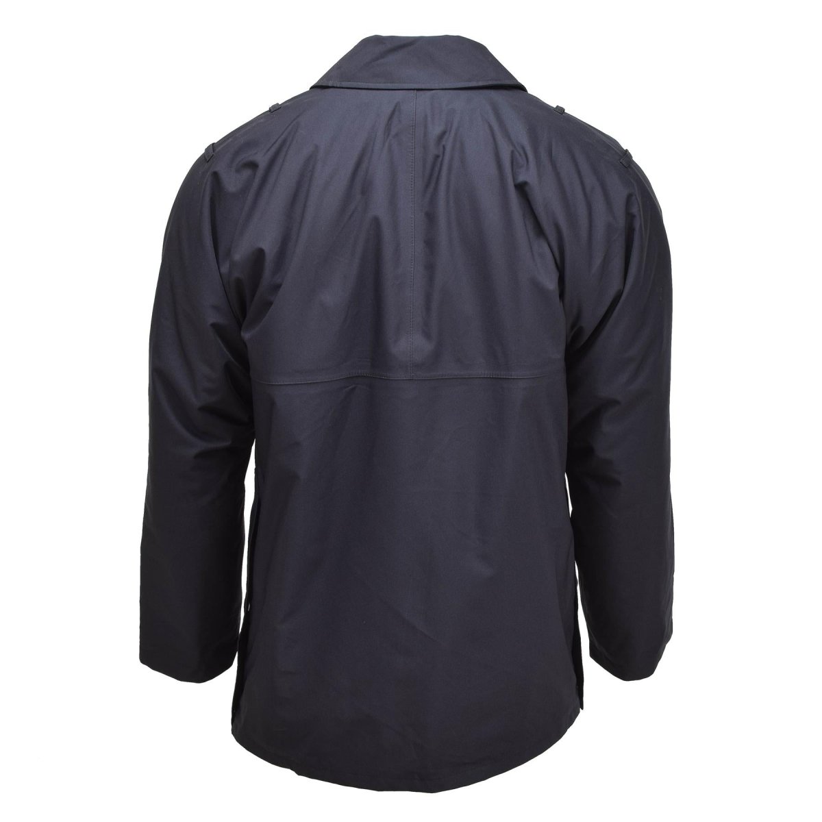 Original britische Militär-Regenjacke, Polizei, einfarbig, schwarz, gefüttert, wasserdichter Mantel