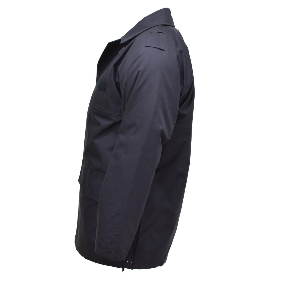 Original britische Militär-Regenjacke, Polizei, einfarbig, schwarz, gefüttert, wasserdichter Mantel