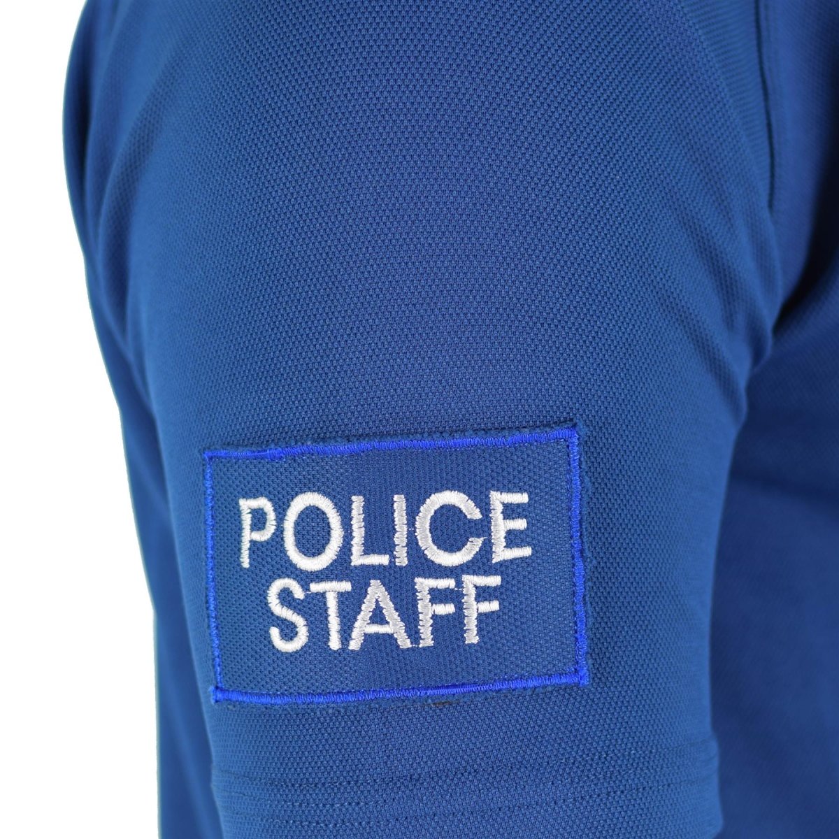 Original britisches Polizei-T-Shirt, blaues, atmungsaktives Material, Frontreißverschluss, Schutzhemd