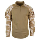 Original British UBAC desert camouflage military under body shirt with zip collar and tactical arm pockets