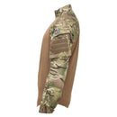 Original British military under body shirt with MTP camouflage sleeves and tan body, designed for tactical use and comfort.