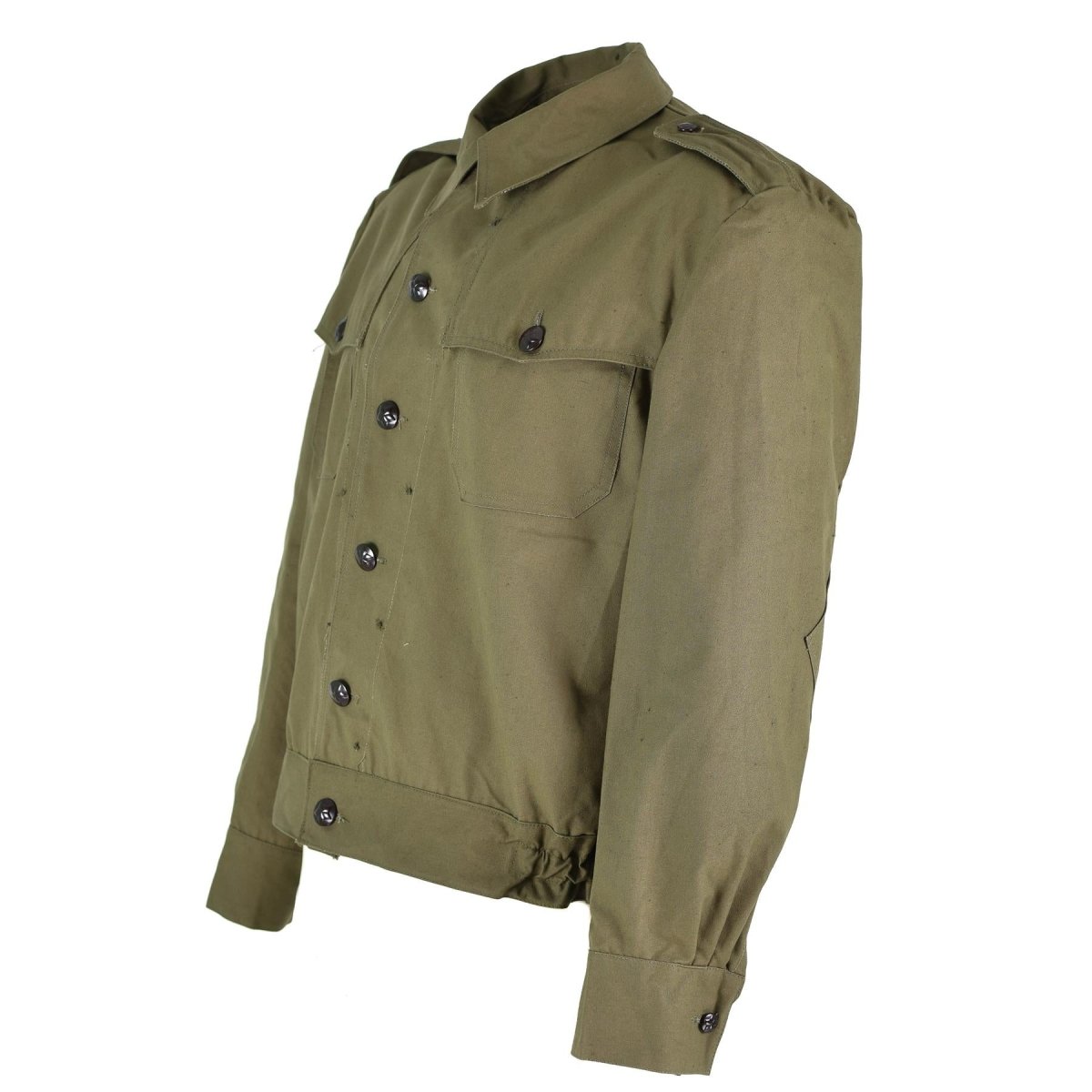 Original bulgarische Feldtruppen-Canvas-Ike-Jacke aus Militär-Überschuss